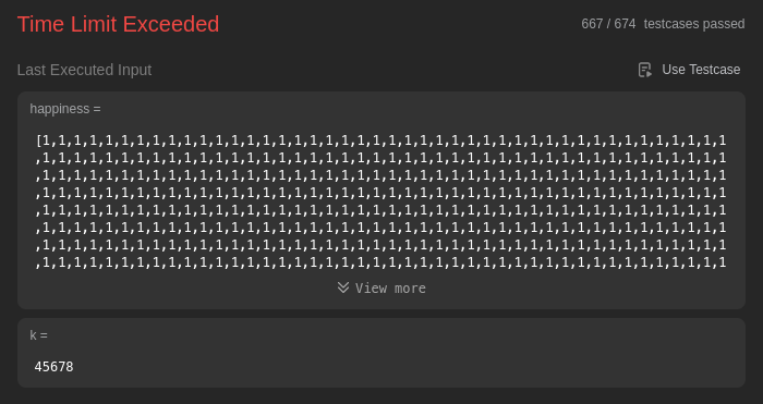 Leetcode - Time Limit Exceeded Leetcode - Time Limit Exceeded